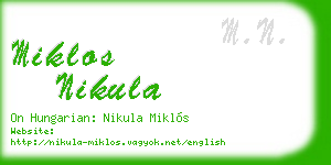 miklos nikula business card